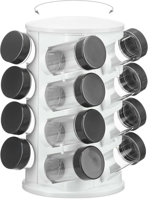Поставка за подправки Relaxdays, въртяща се, 16 буркана за подправки