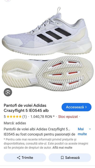 Pantofi sport Adidas Crazyflight 5 M, încălțăminte interior Nr 43