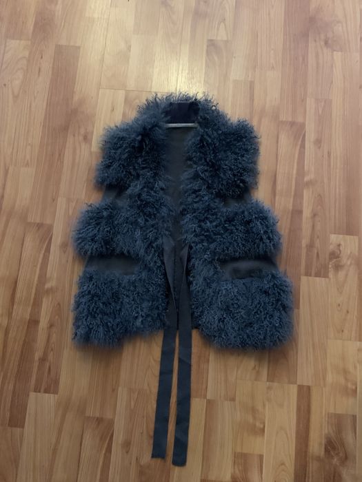 Vesta din blana naturala de miel si lana