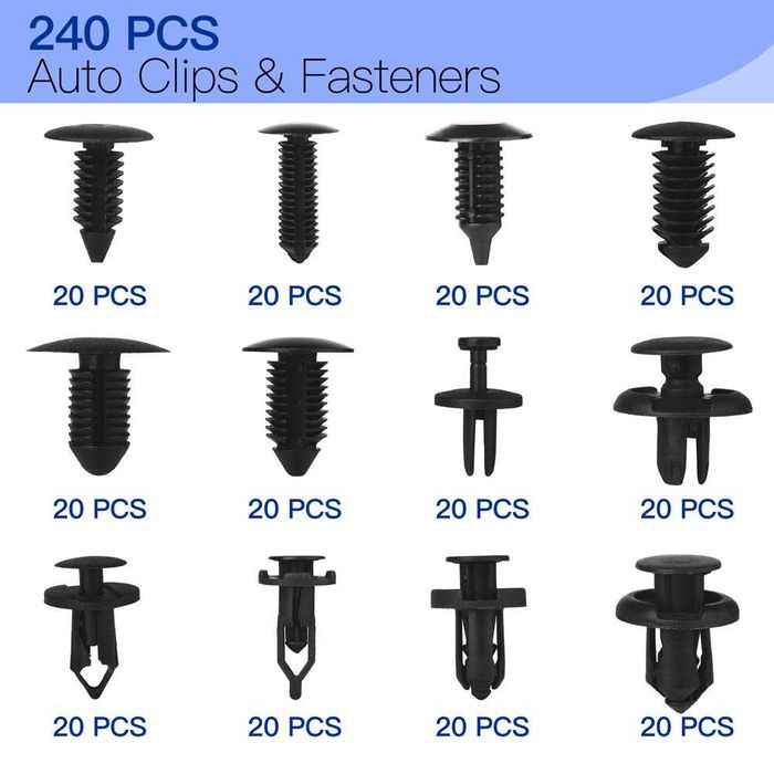 Комплект щипки за кори тапицерия за автомобил 240 броя
