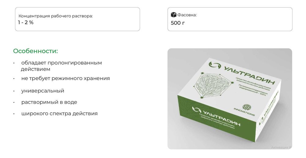 Ультрадин Ultradin новый дезинфектант