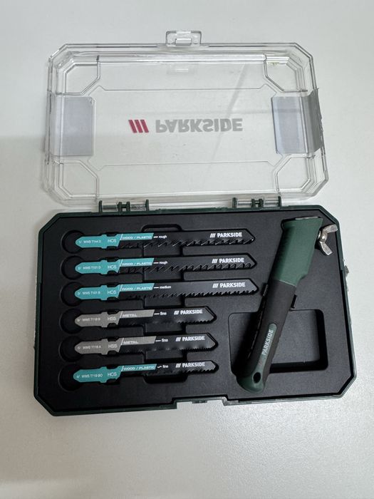 Mini fierăstrău manual Parkside + 6 lame (lemn, metal) | Set complet