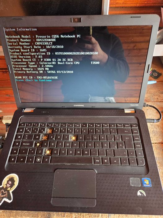 laptop incomplet COMPAQ CQ56 - pentru piese -