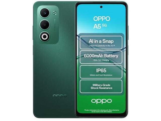OPPO A5, 4GB RAM, 128GB, 5G, Тъмнозелен