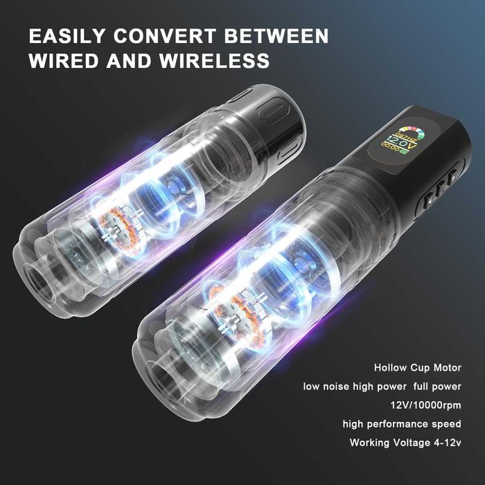 Pomană Aparat de tatuat Yilong F8 Multistroke 2.4 - 4.5 mm Strong Hit + Motor, + Dot Mode