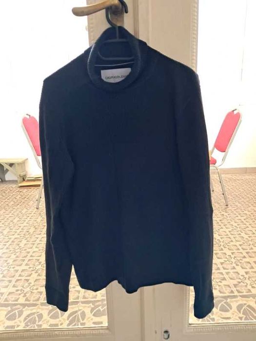 Pulover Calvin Klein Jeans Original, Guler Înalt, Mărimea S, Bumbac & Cașmir