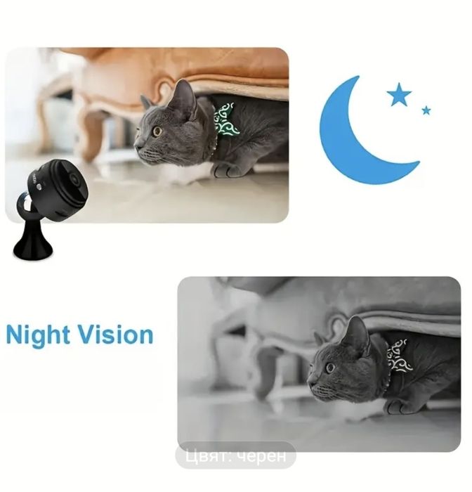 НАМАЛЕНИЕ! Мини безжична камера / с нощно виждане / магнитно захващане