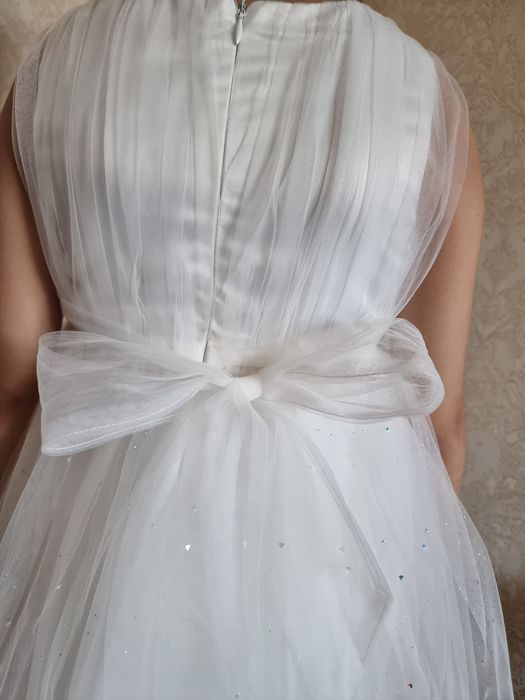 Детское платье белое и синие