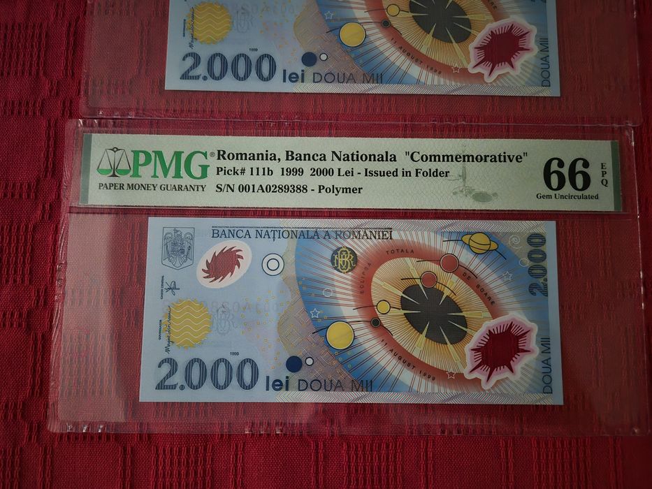Bancnota BNR eclipa seria A consecutive