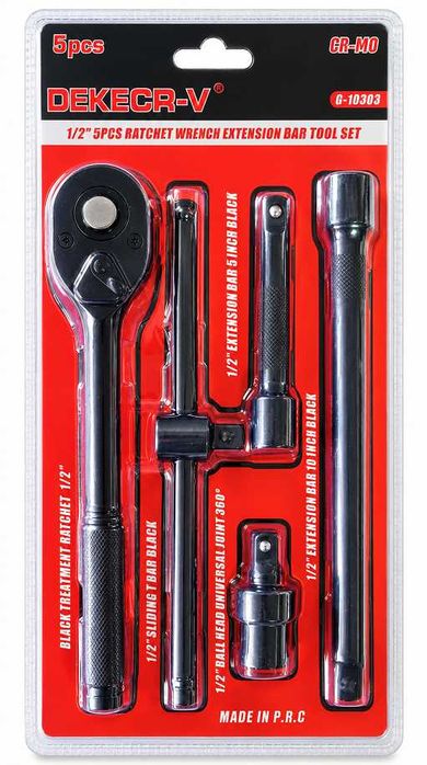 Комплект тресчотка и върток 1/2″ - 3 или 5 части