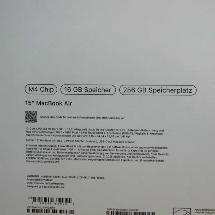 MacBook Air 15 M4 256GB / 16GB Silver - GARANTIE 12 LUNI | TrueGSM