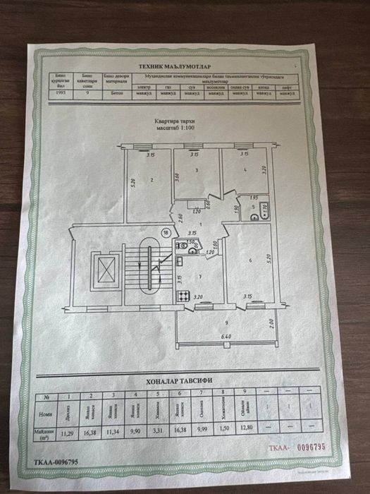 Продается 4-х комнатная  квартира, юнусабадский район.