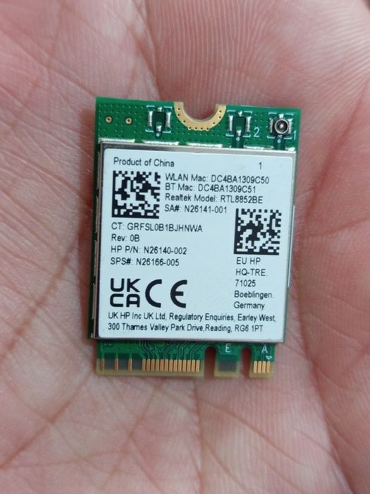 Wi-Fi 6 + Bluetooth 5.0 moduli Realtek RTL8852BE (HP) noteboklari uchn