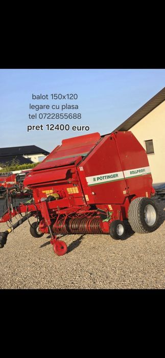 Vand presa de balotat balotiera rotunda pe plasa si ata Cu tocator