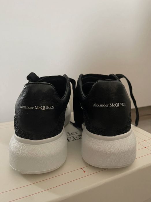 Alexander McQueen Black Glitter Laceup