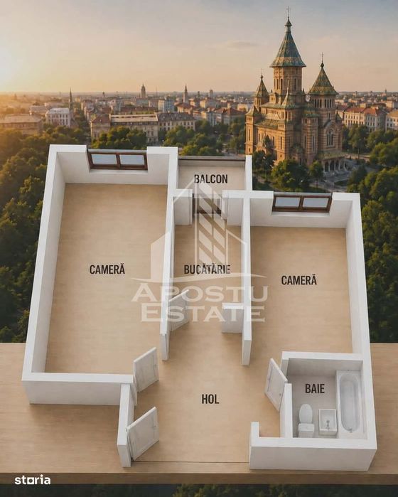 Apartment cu 2 camere, de vanzare, zona Soarelui, Timisoara