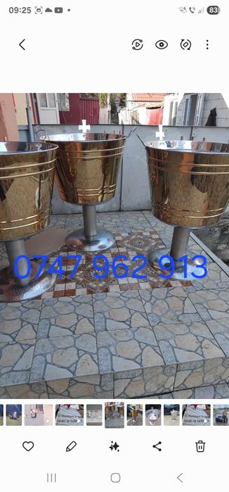 Cristelnițe din inox aurii sau albe lucioase pentru botez. Avem toate