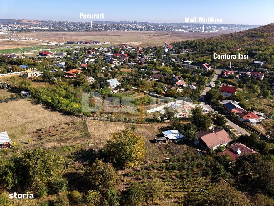Teren de 1.247 mp cu priveliște spre Iași – liniște aproape de oraș