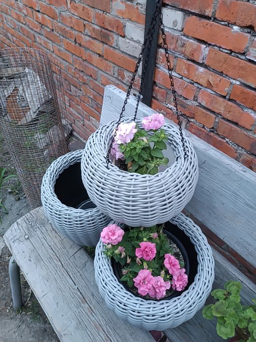 Кашпо из ротанга набор
