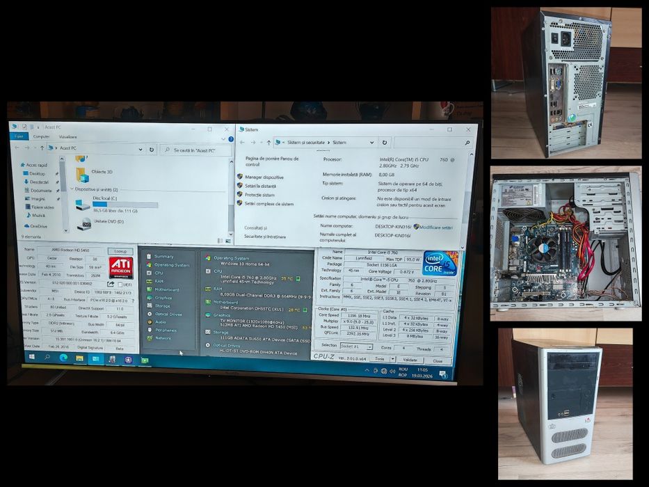 Sistem PC cu CPU I5, 8gb ram, ssd, hdd, 16gb ram, I7 2600