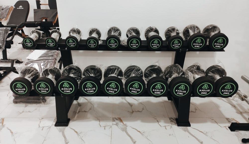 Гантел набор резиновый Axelus 2.5кг-25кг