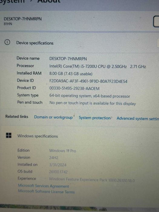 Lenovo Ultraslim V130 FULL HD Intel Core i5 7200U-8Gb DDr4-256 Gb SSD-
