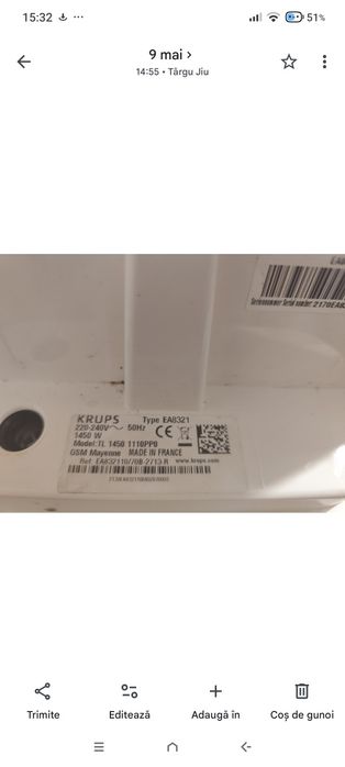 Rezervor apa  Krups EA8321