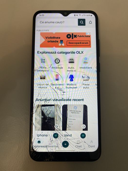 Sticla ecran A03 fisurata placa buna