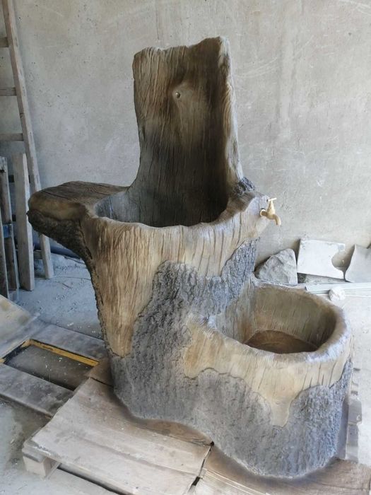 Градинска чешма от щампован бетон