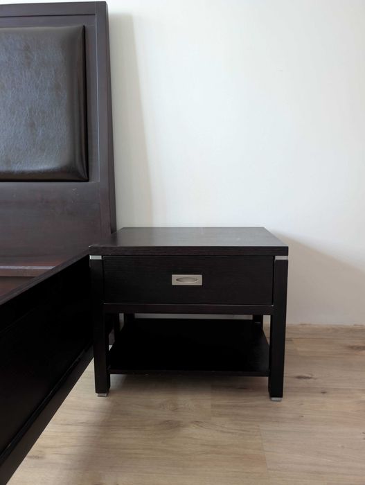 Set Mobila Dormitor Lemn Masiv – Pat Matrim + Comodă + 2 Noptiere