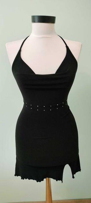 Официална/парти къса черна рокля