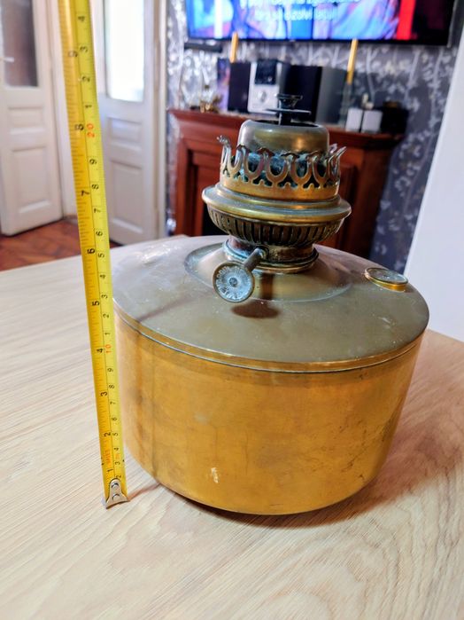 Lampă petrol din alamă, L&B, fără abajur (sticlă)
