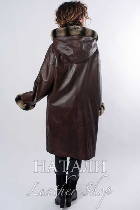 Дамско двустранно кожено манто Дея Brown