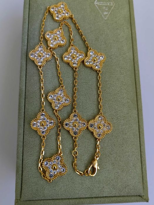 Дамско златно колие с 10 детелини Van Cleef & Arpels VCA