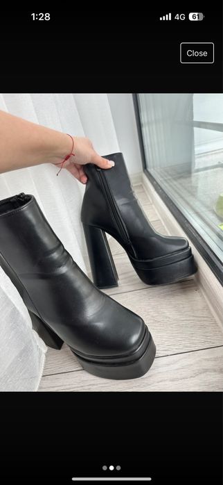 Botine negre cu platforma marimea 38