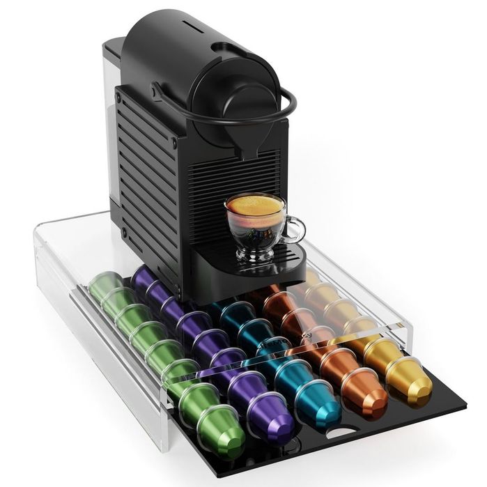 Suport capsule Nespresso sertar transparent 40 capsule