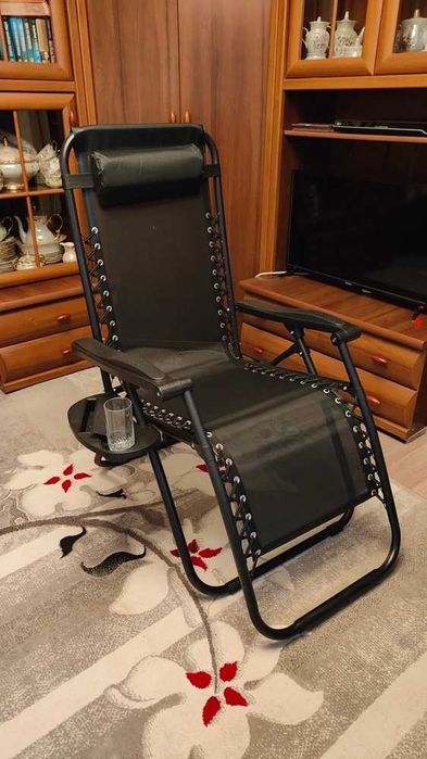 Кресло садовое раскладное шезлонг для дачи кресло раскладушка для сна