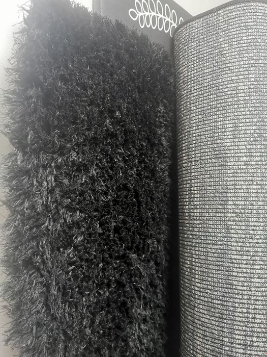 Covor negru pufos 200x300