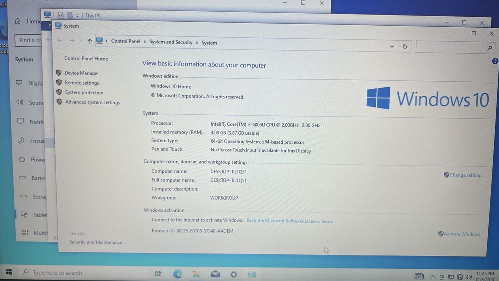 Laptop DELL  inspiron 15 i3