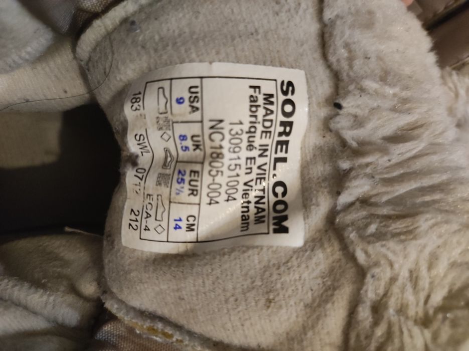 Сапоги детские Sorel 25рр