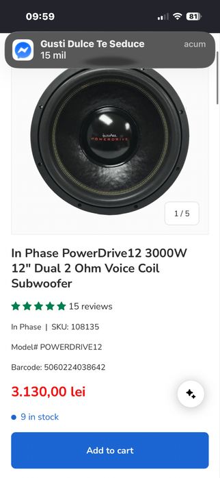 Vand subwoofer 1000w rms 3000w peak