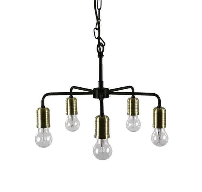 Стилна метална лампа с  пет глави от GG