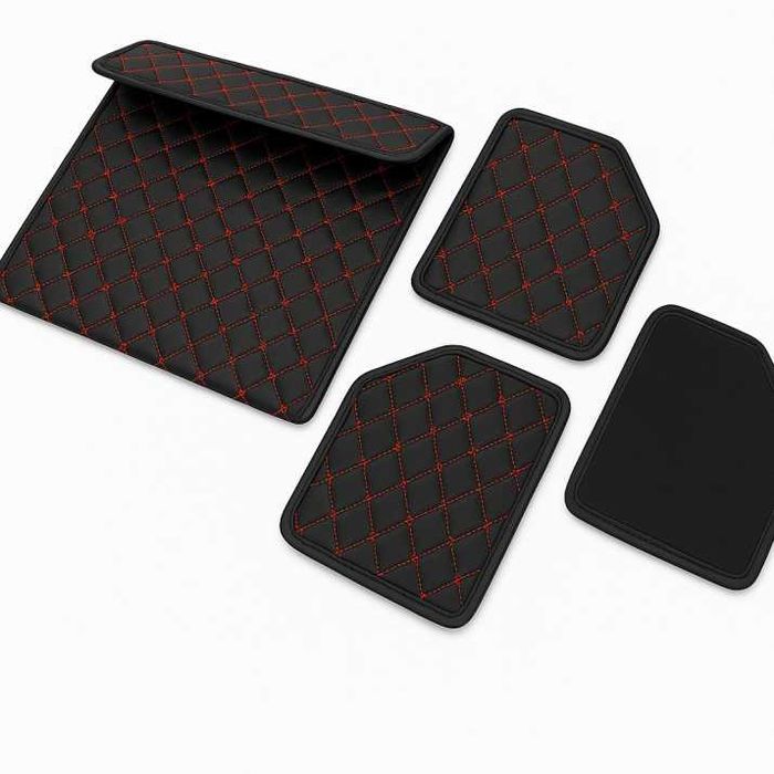 Черно с червено органайзер за багажник кутия за съхранение 55x30x30 см