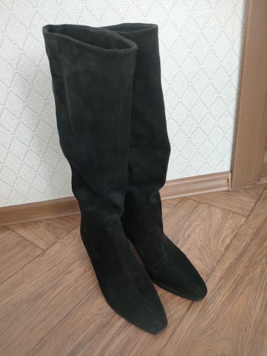 Сапоги замшевые