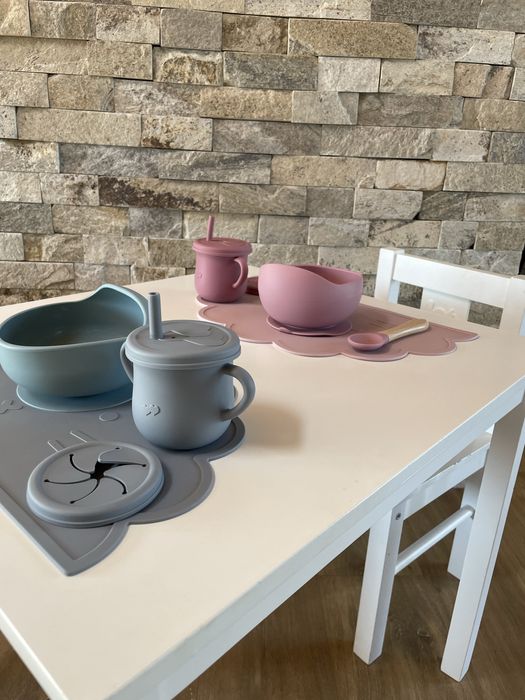 Силиконови прибори, подложка, чинийка за хранене
