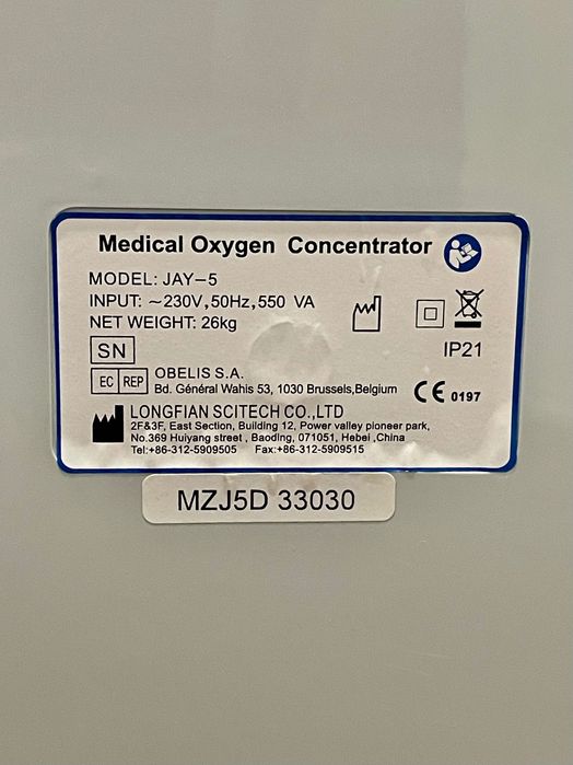 Concentrator de Oxigen Medical Oxy Life  Jay 5 aproape nou