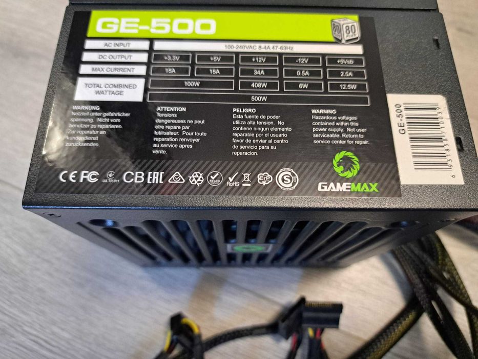 Sursă de alimentare Gamemax GE-500 80 PLUS/ 500 W