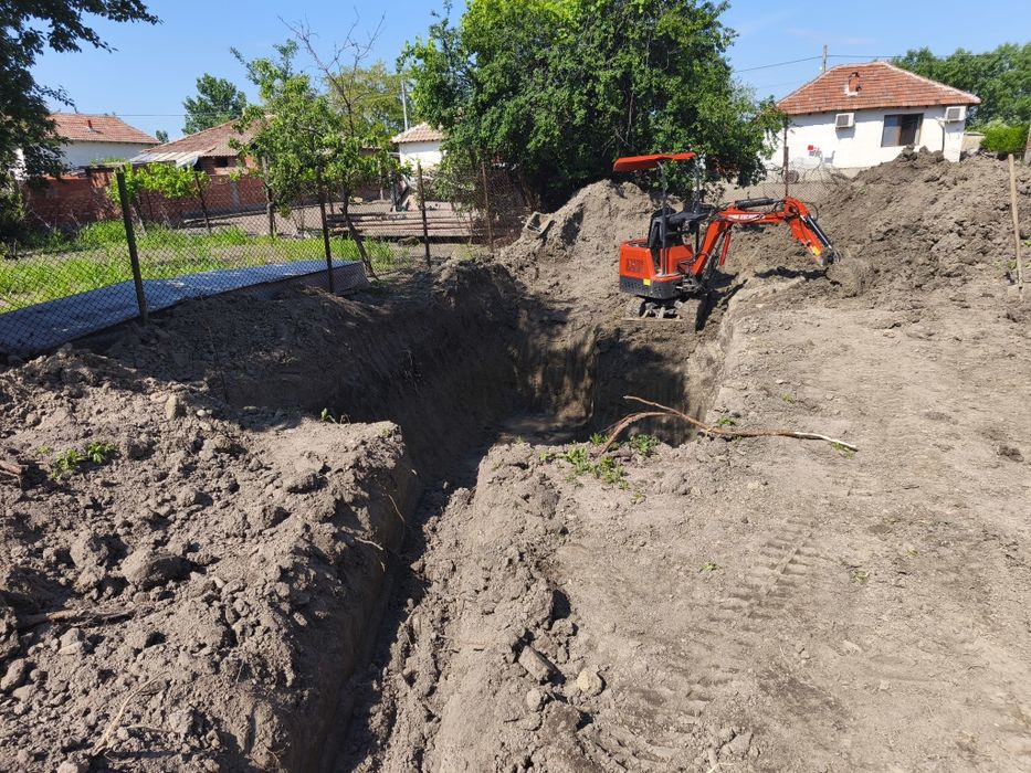Услуги с мини багер и самосвал