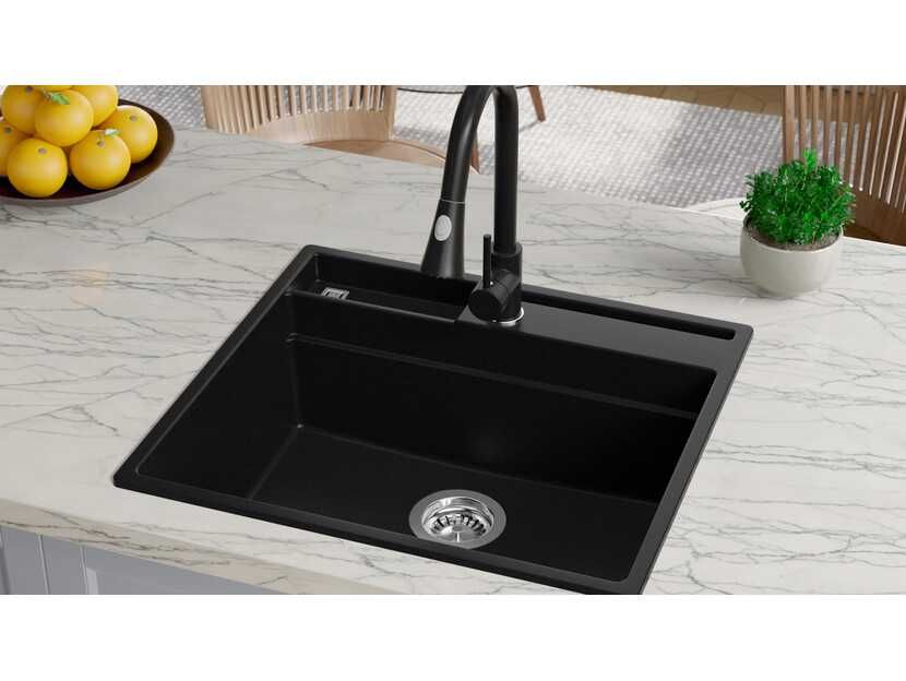 NEW 2023 Кухненска Мивка от гранит модел Осло 60 Премиум 580 x 530 TOP