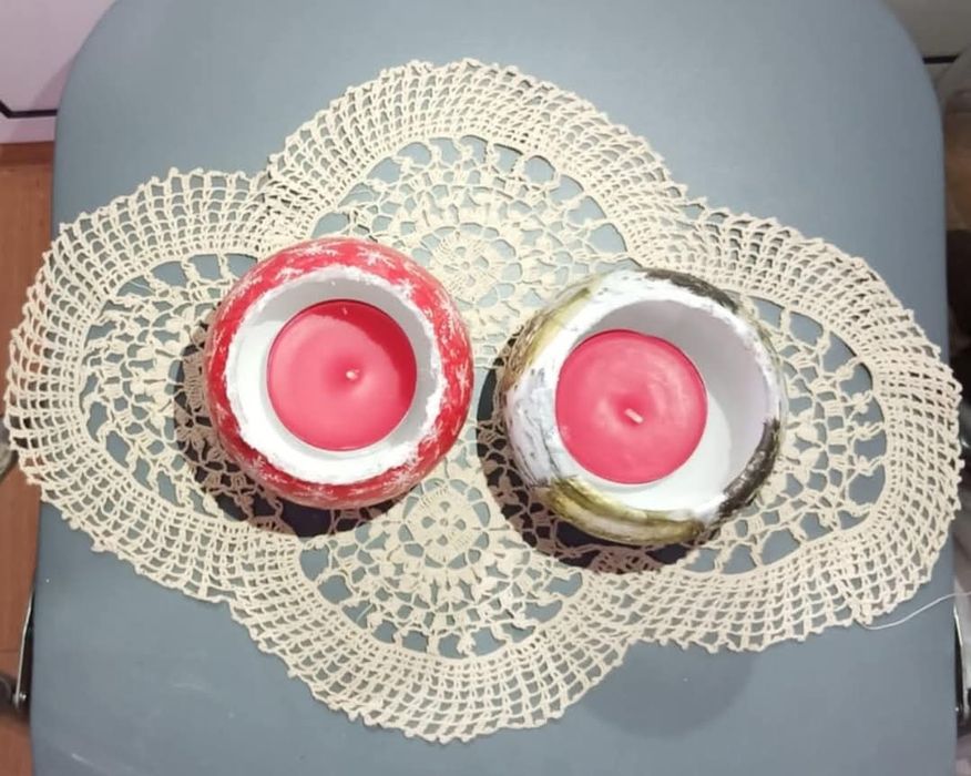 Свещници с ръчен декопаж